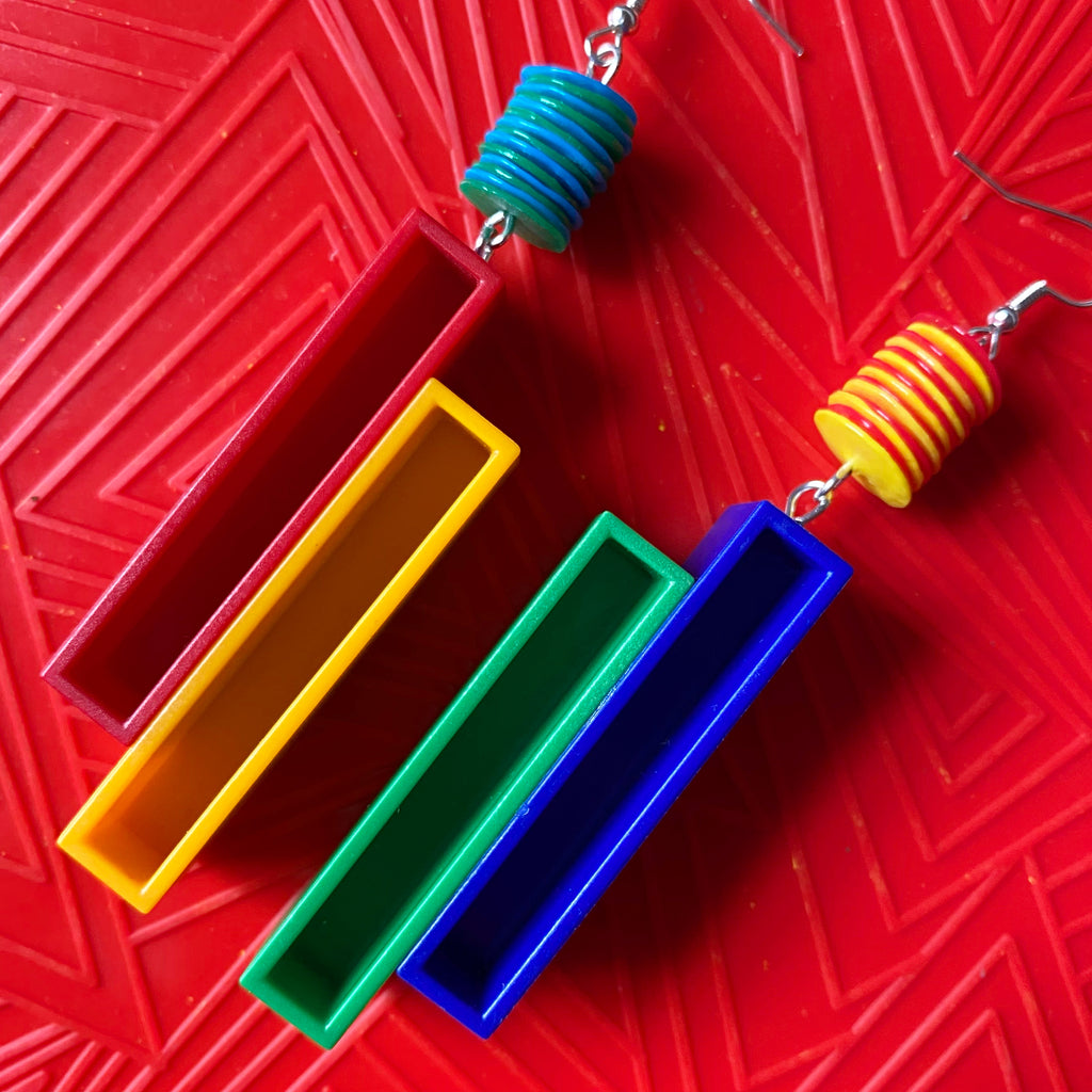 Colourful toy earrings
