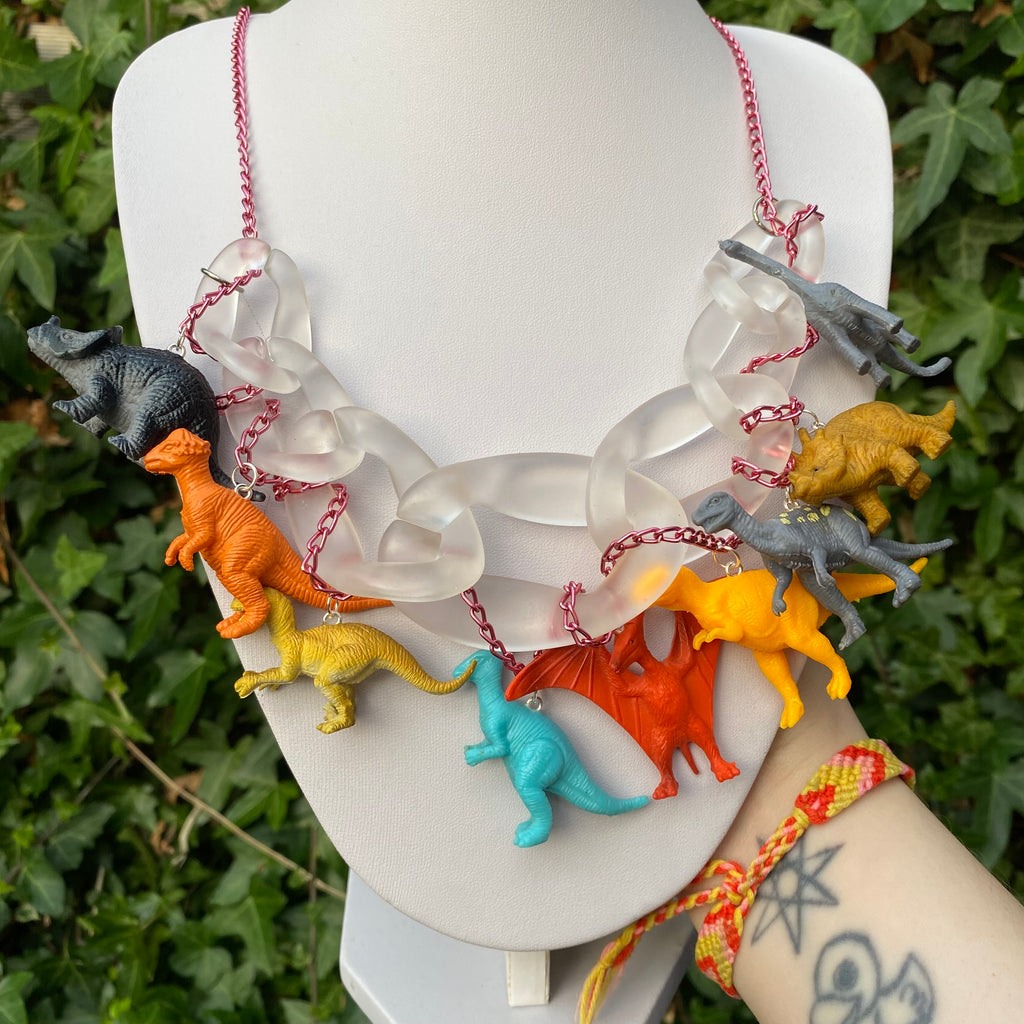 Dinosaur toy necklace