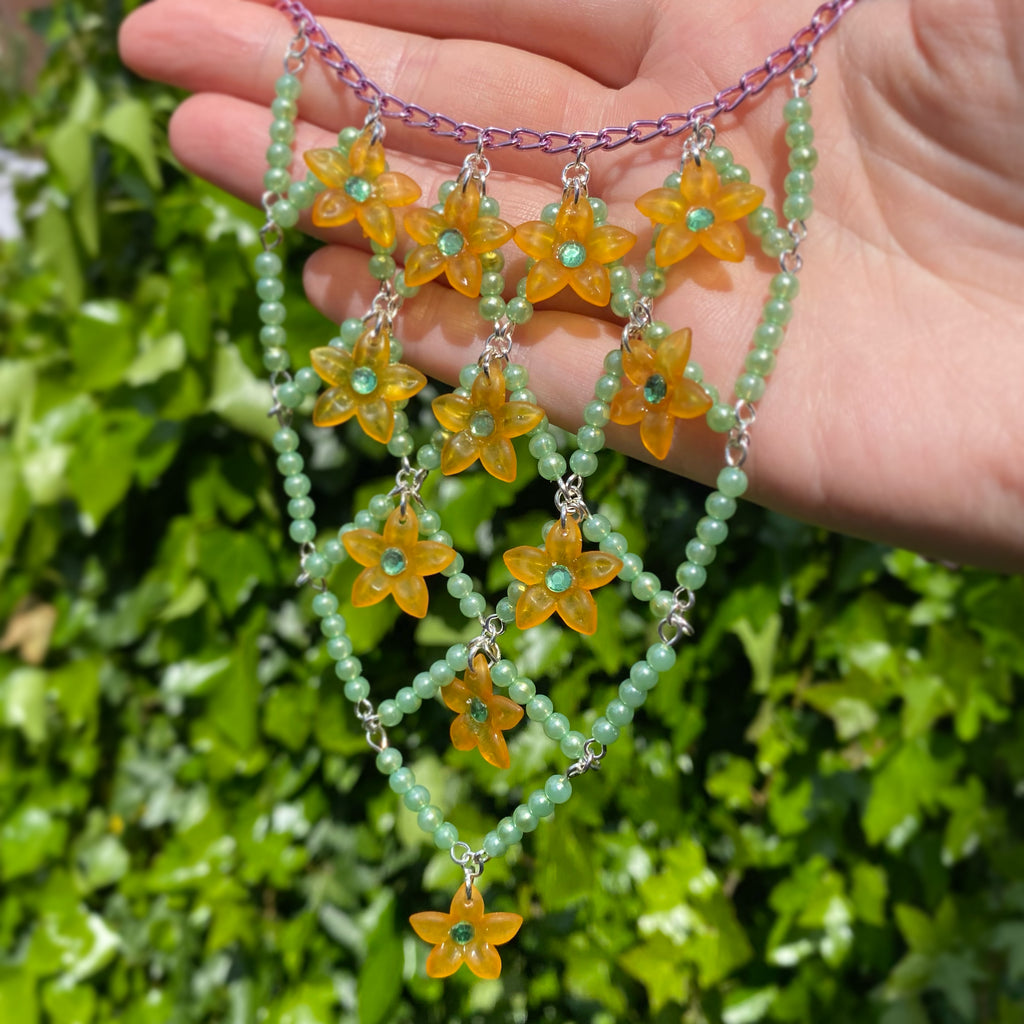 Beaded chandelier necklace