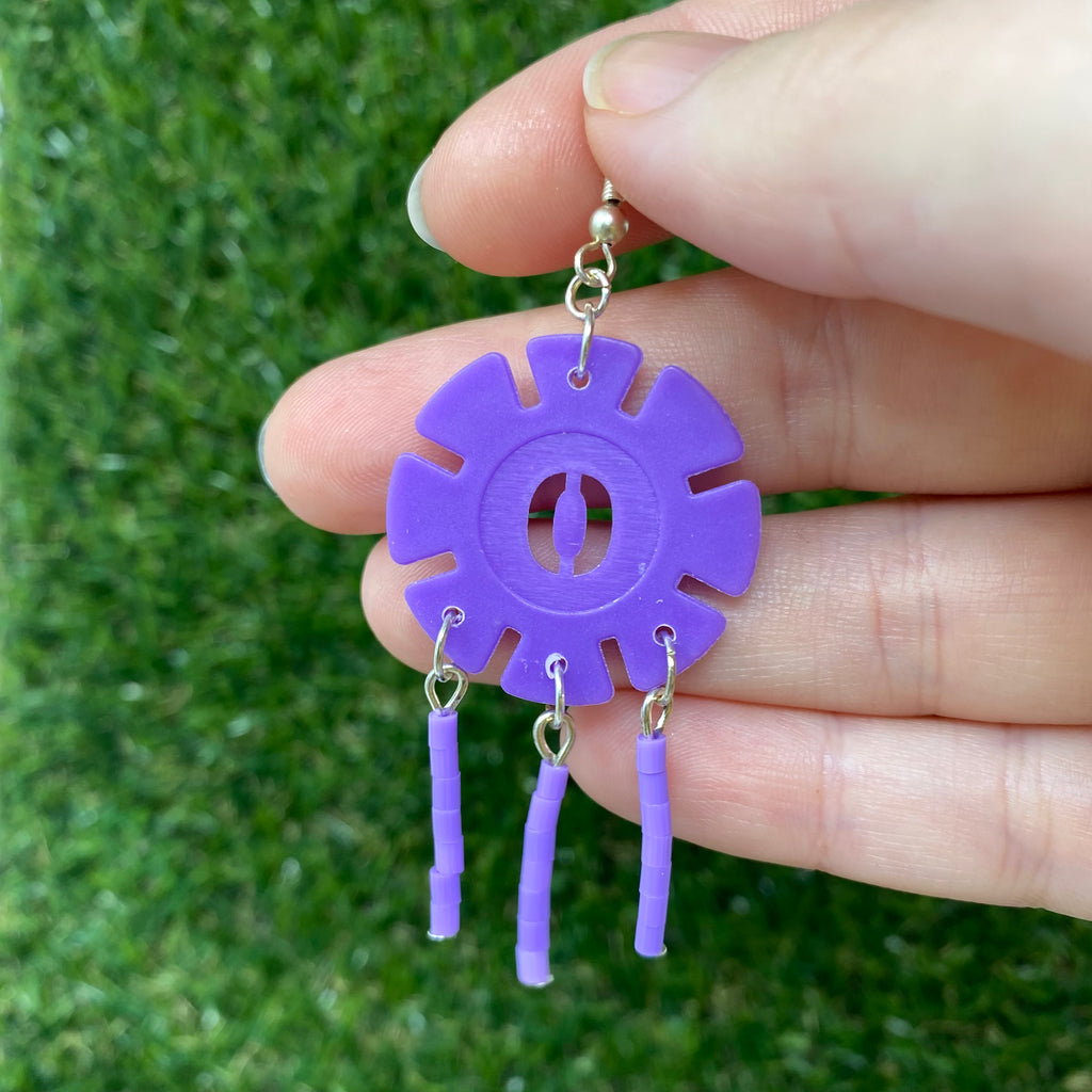 Upcycled number earrings