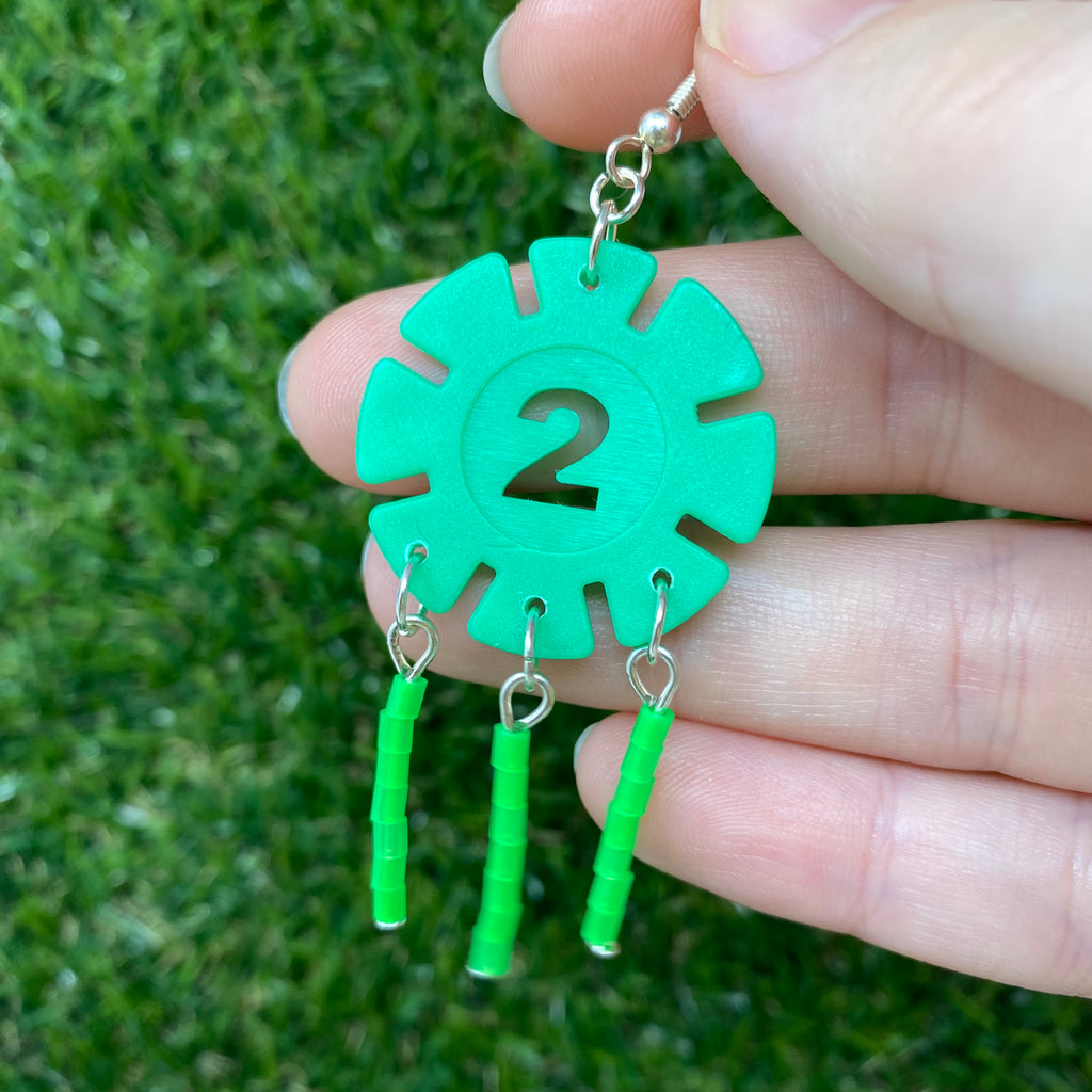 Upcycled number earrings